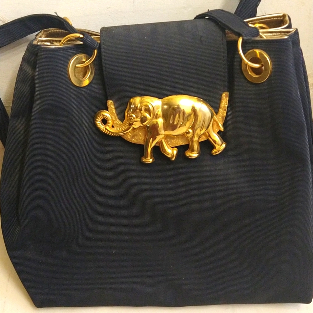 Cute black purse with Elephant symbol